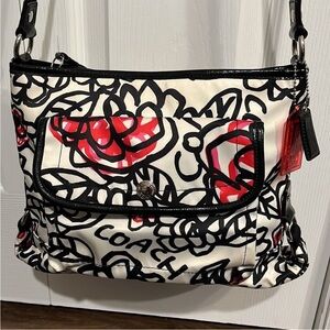 Coach Black and Red Graphic Crossbody Bag